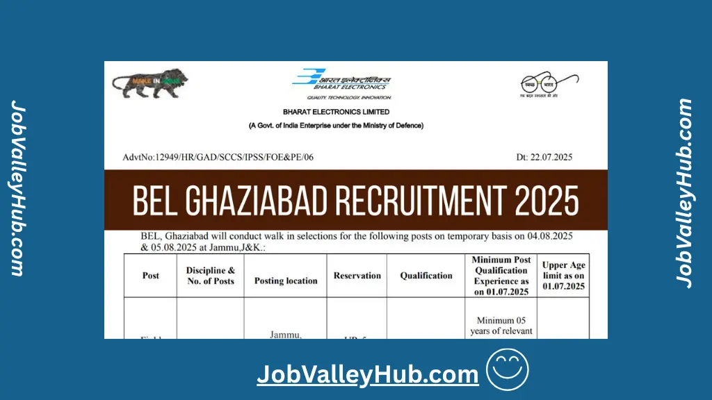 BEL Ghaziabad Career 2025