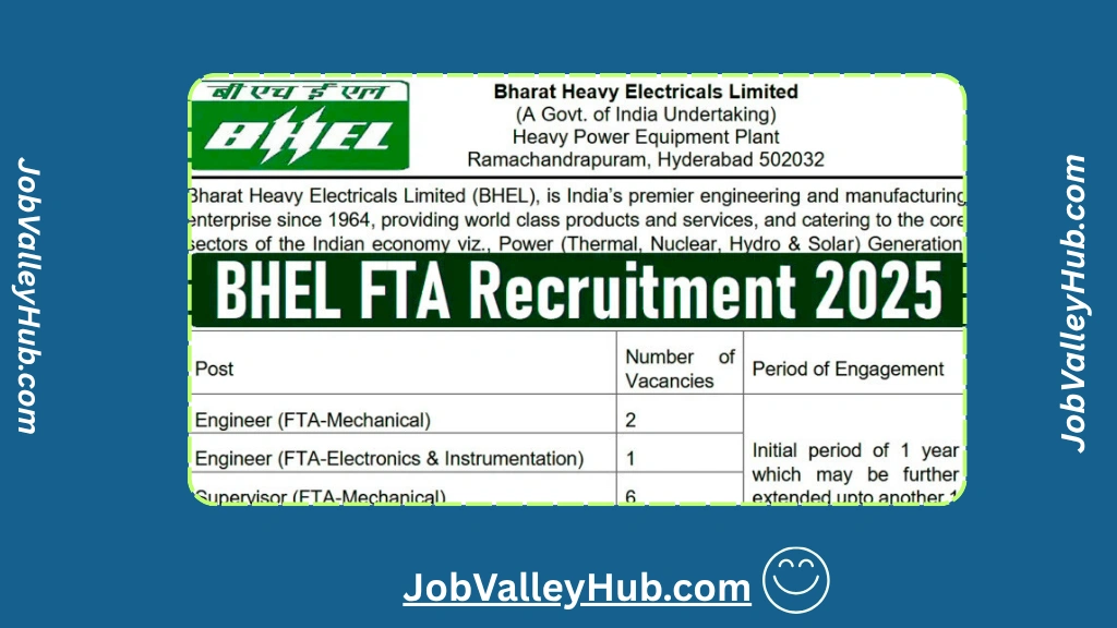 BHEL FTA Recruitment 2025
