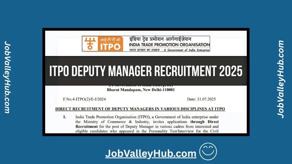 ITPO Deputy Manager Recruitment 2025